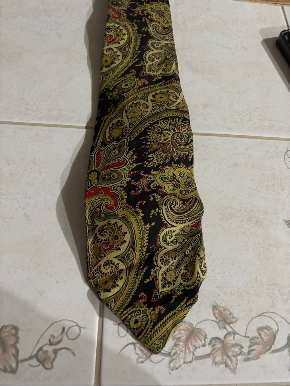 Paisley and Gold Men's Silk Tie